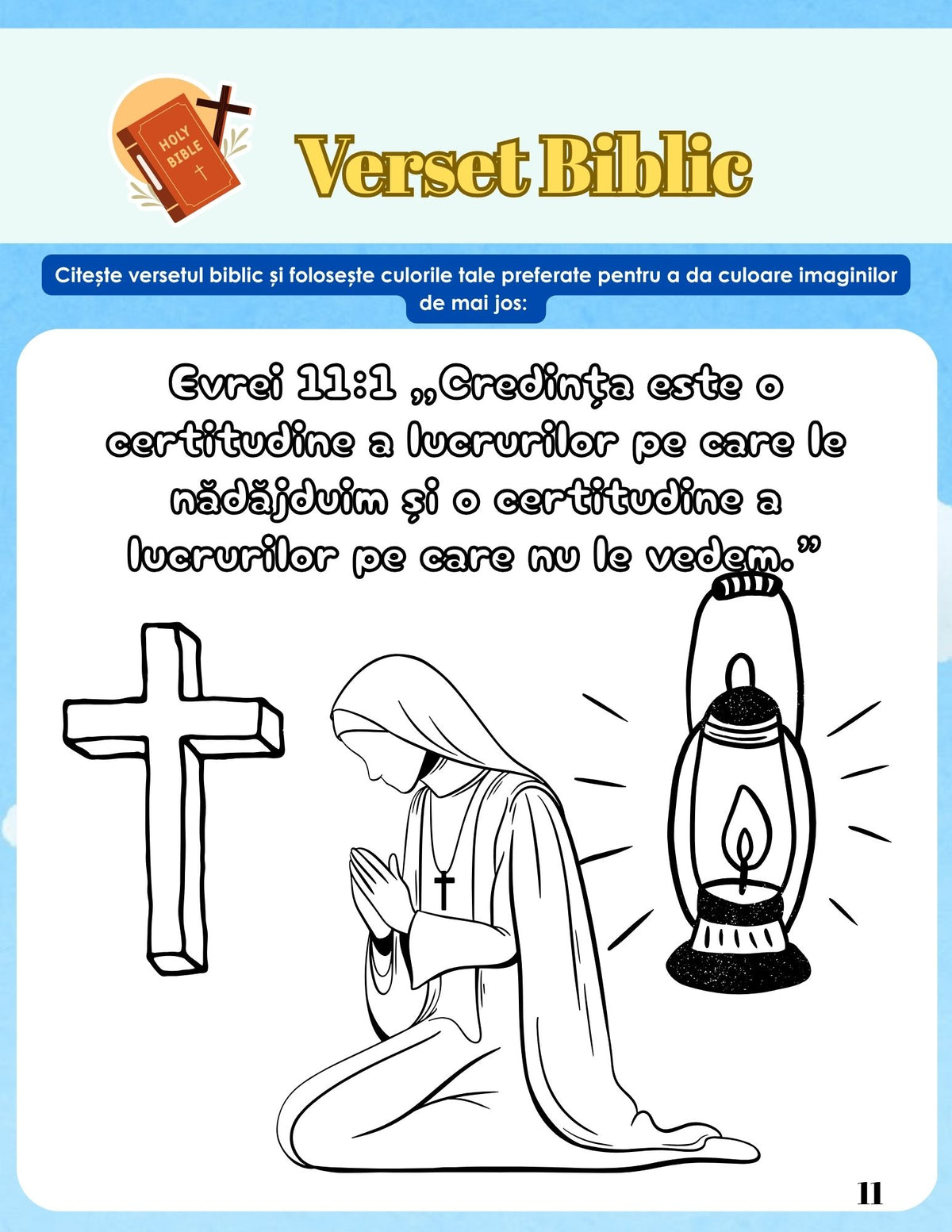 Interior caiet de lucru PDF pentru micii credincioși, cu exerciții despre valori spirituale, reflecție și pagini de colorat imprimabile – Cotomag