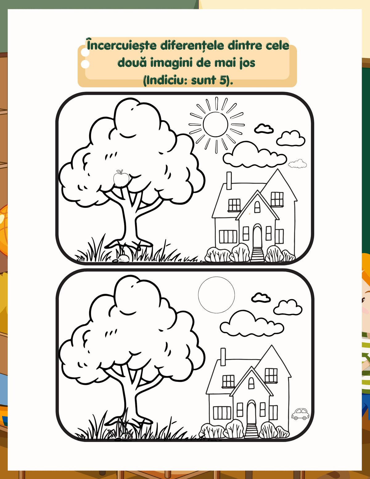 Interior carte PDF cu activități educative și jocuri creative imprimabile pentru atenție și gândire logică – Cotomag