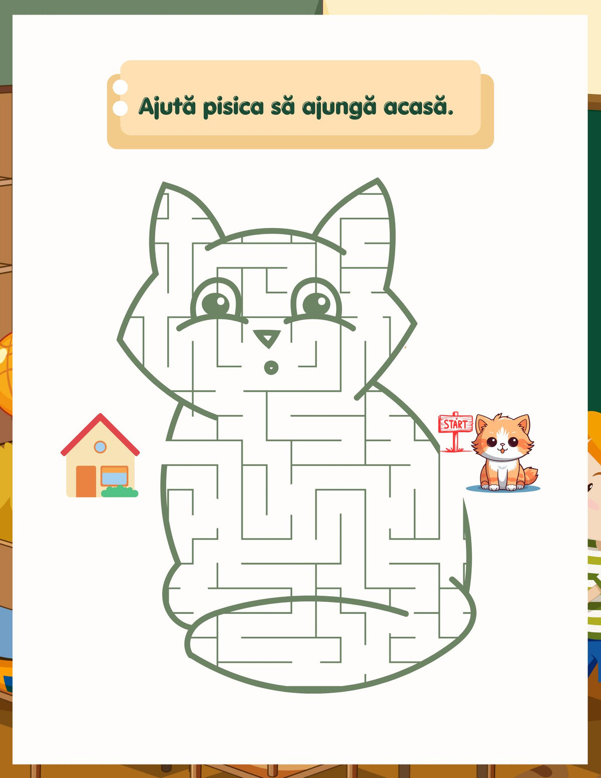 Interior carte PDF cu activități educative și jocuri creative imprimabile pentru atenție și gândire logică – Cotomag