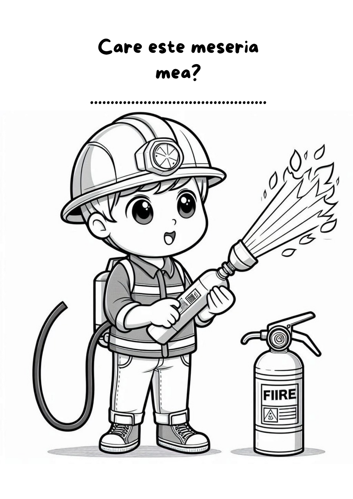 Interior carte de colorat PDF pentru copii, cu planșă imprimabilă despre meserii, profesii și activitățile specifice acestora – Cotomag