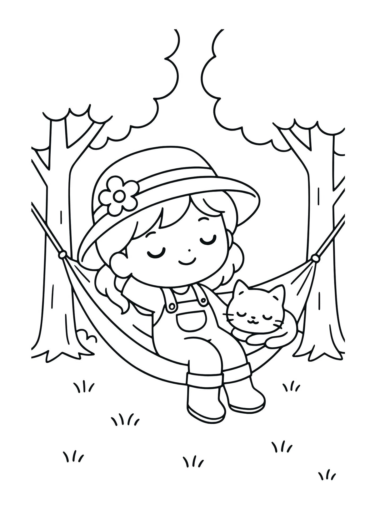Interior carte de colorat PDF pentru copii, cu planșă imprimabilă despre animale hărnicuțe și vesele de la fermă – Cotomag