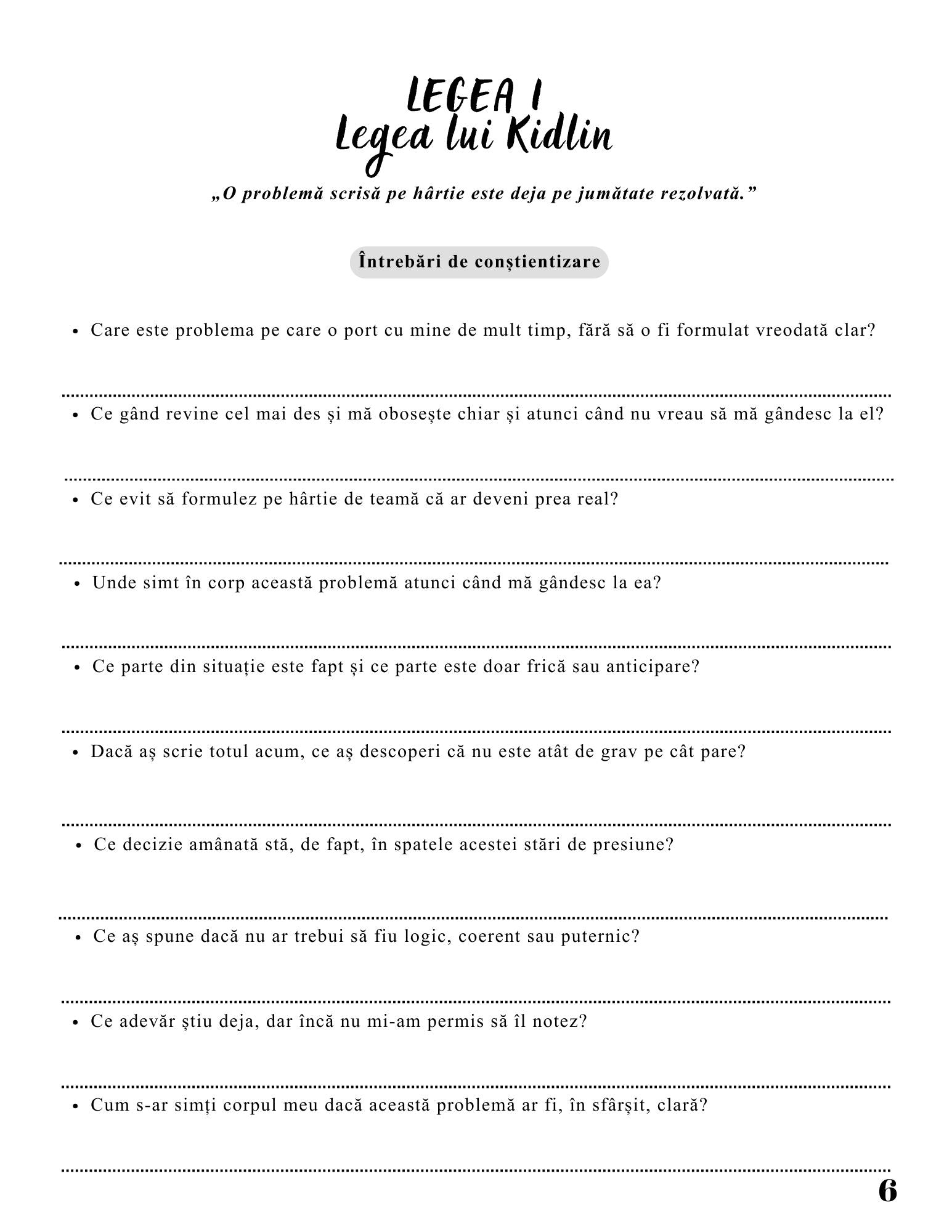 Interior Jurnalul Meu de Conștientizare PDF Cele 10 Legi – exerciții practice și întrebări de reflecție profundă pentru înțelegerea principiilor vieții și conștientizare personală, cotomag.ro