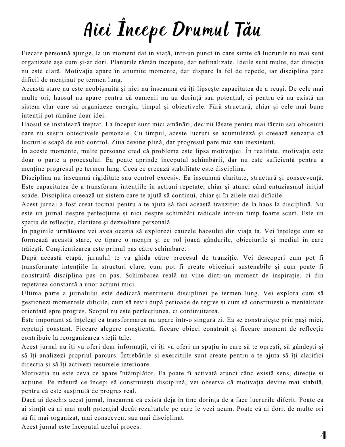 Interior Jurnalul Activează-ți Motivația PDF – exerciții și tehnici pentru disciplină și reducerea procrastinării, cotomag.ro