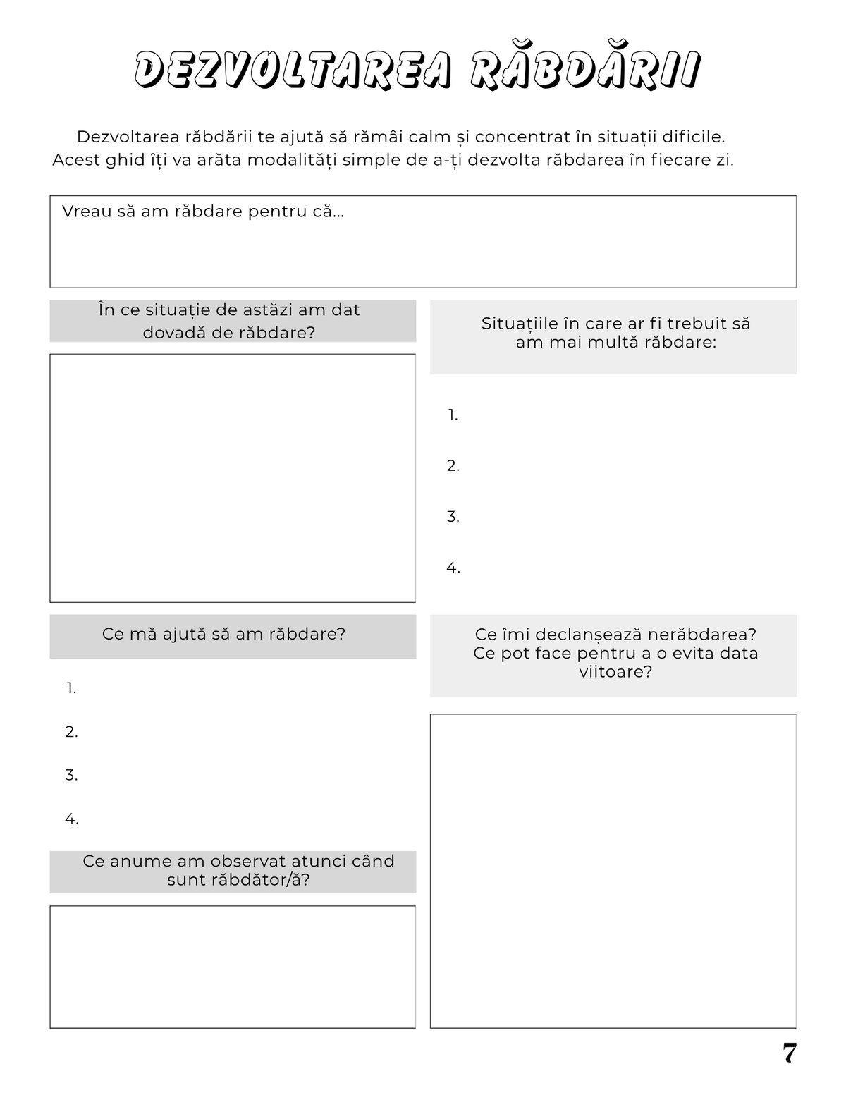 Interior Jurnalul Meu cu ADHD PDF – exerciții și întrebări pentru organizare mentală și valorificarea punctelor forte, cotomag.ro