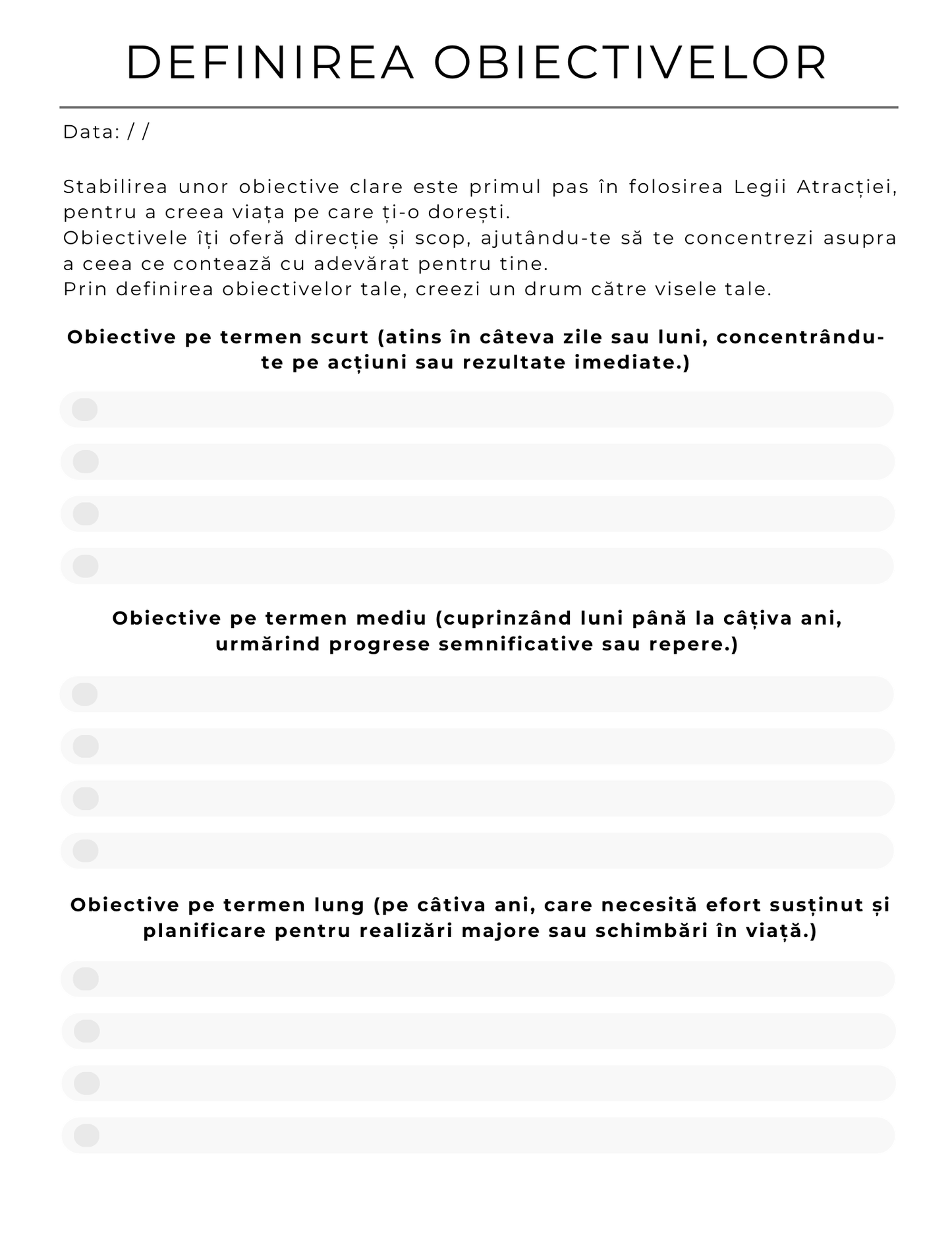 Interior Jurnalul Atracției Pozitive PDF – exerciții practice pentru conștientizarea tiparelor mentale și atragerea experiențelor pozitive în viață, cotomag.ro
