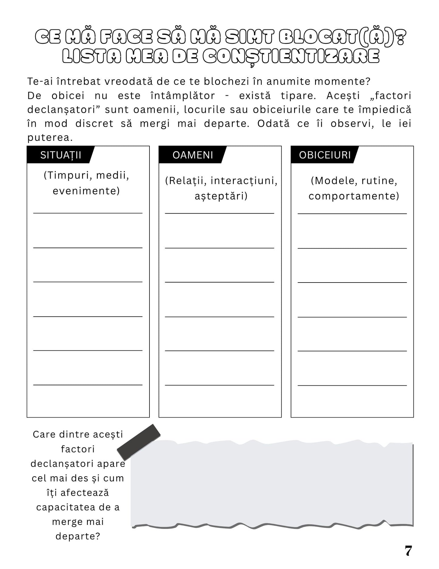 Interior Jurnalul Meu de Lucru PDF Redescoperă-ți Curajul – exerciții practice pentru depășirea blocajelor mentale și recăpătarea clarității și direcției în viață, cotomag.ro