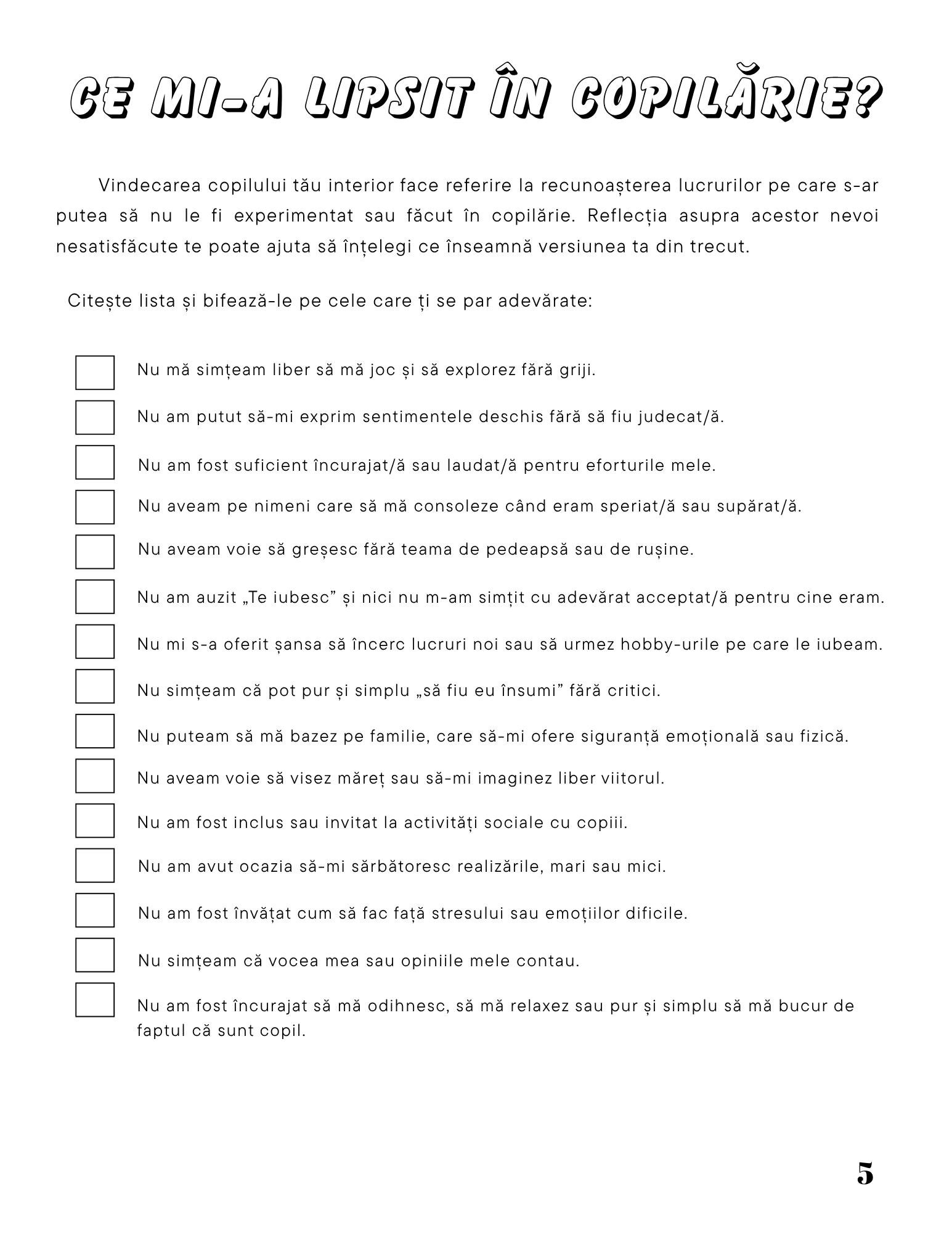 Interior Jurnalul de Călătorie spre Vindecarea Copilului Meu Interior PDF – exerciții practice pentru reconectarea cu copilul interior și eliberarea blocajelor emoționale, cotomag.ro