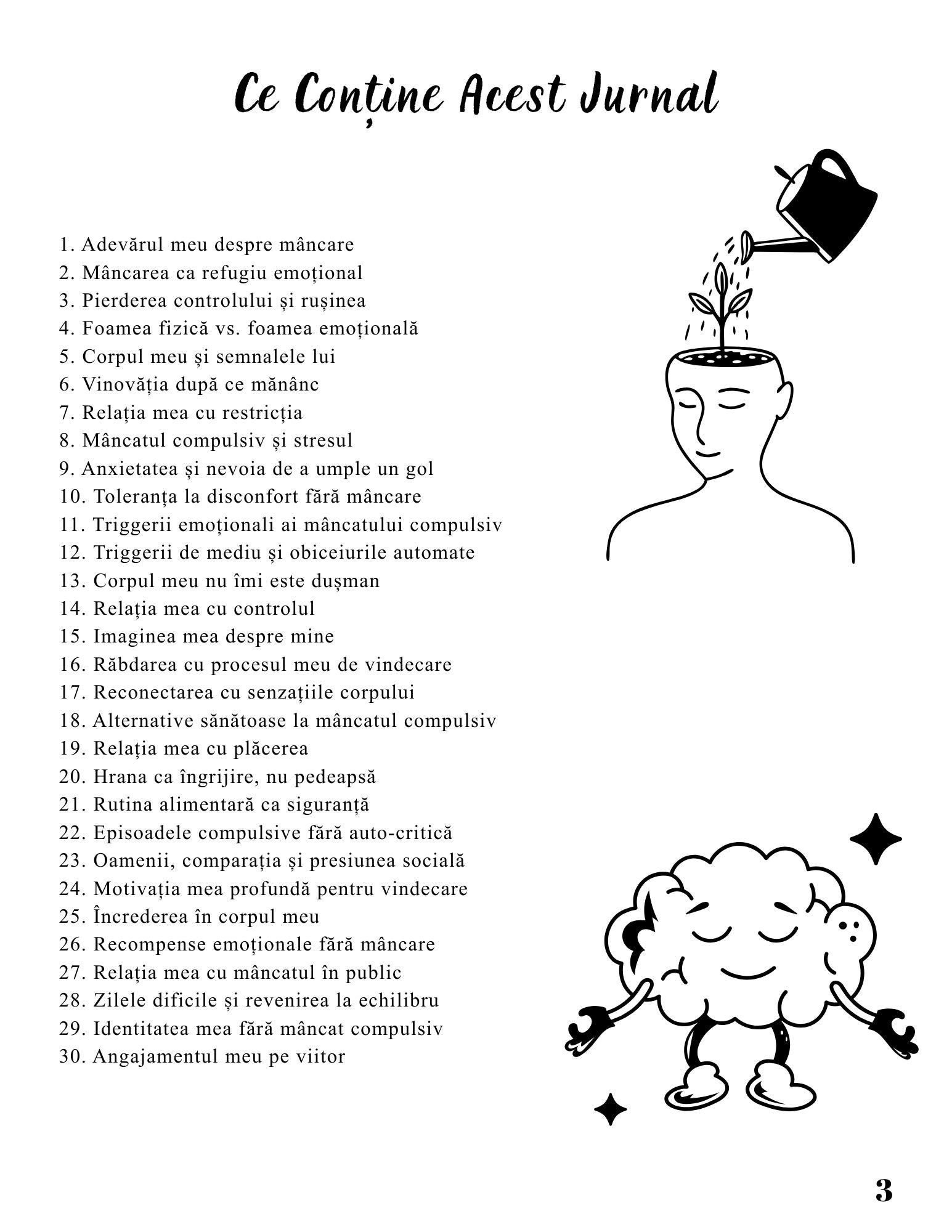 Interior Jurnalul Eliberării Mele PDF Mâncatul Compulsiv – exerciții și întrebări pentru conștientizare emoțională și identificarea tiparelor, cotomag.ro
