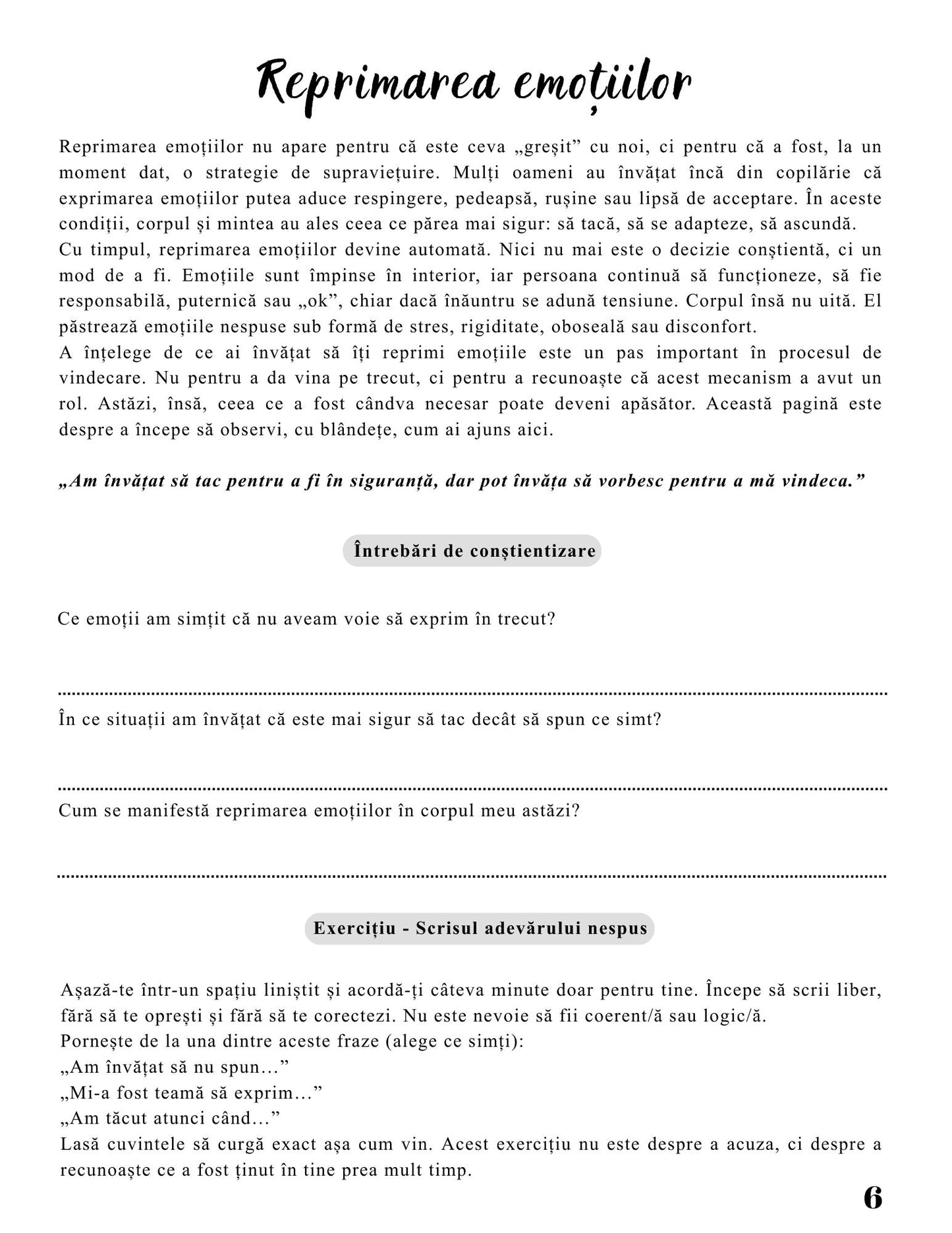 Interior Jurnalul Vindecării Mele PDF Emoțiile Nespuse Devin Boală – exerciții practice pentru exprimarea și eliberarea emoțiilor reprimate și recăpătarea echilibrului interior, cotomag.ro