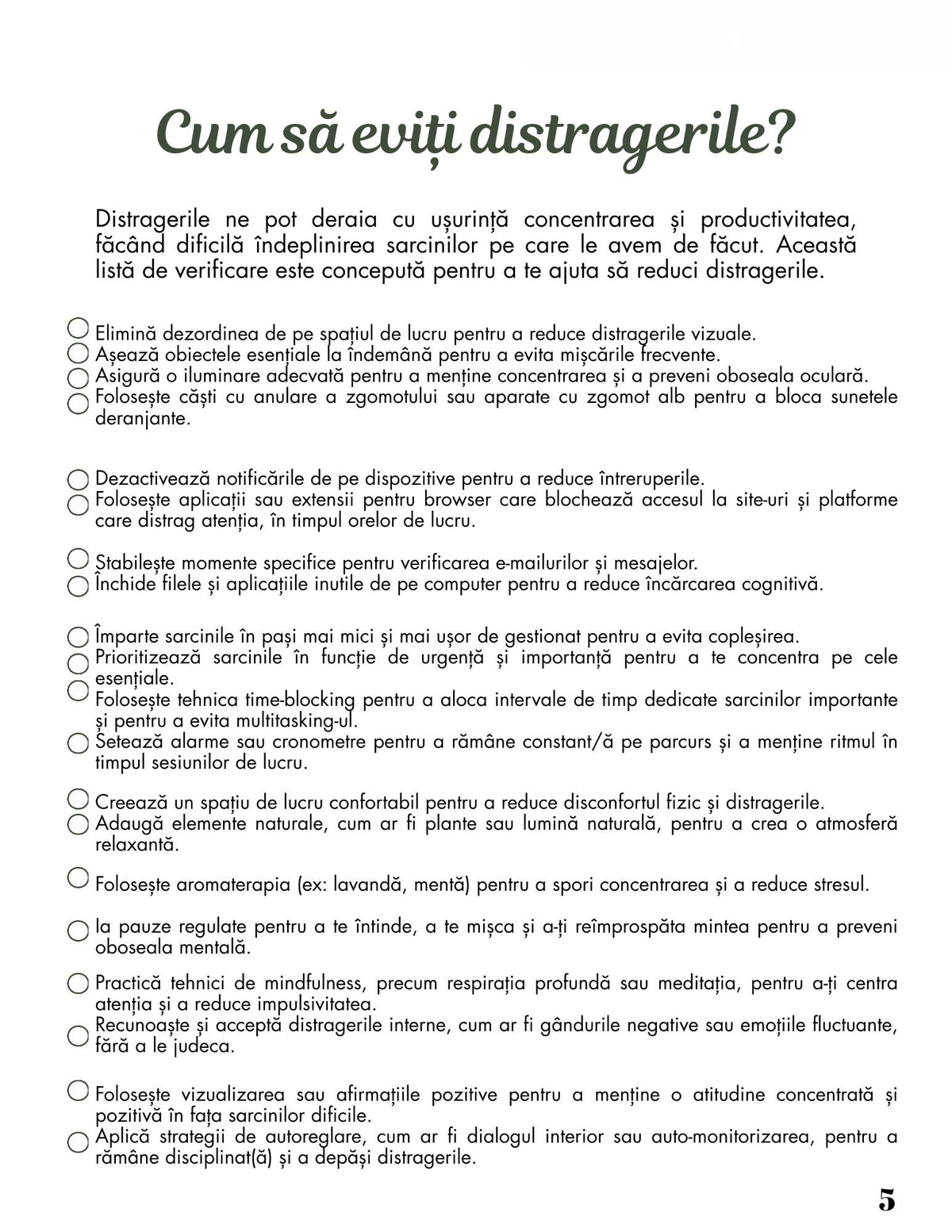 Interior Jurnalul Fii Mai Productiv PDF – planificare zilnică și exerciții pentru focus și prioritizare, cotomag.ro