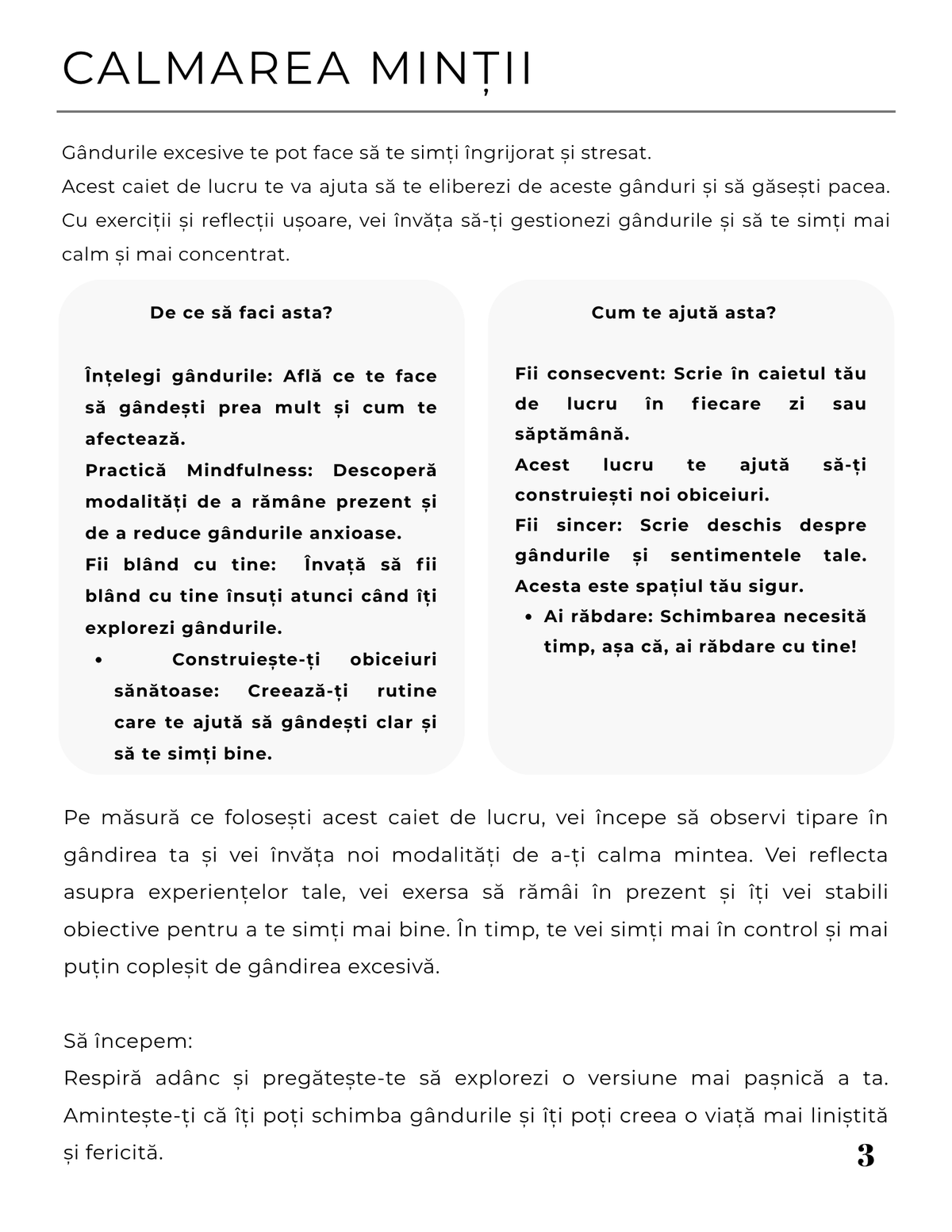 Interior Jurnalul Gândirii Pozitive PDF – exerciții și întrebări pentru restructurarea gândirii și conștientizare, cotomag.ro