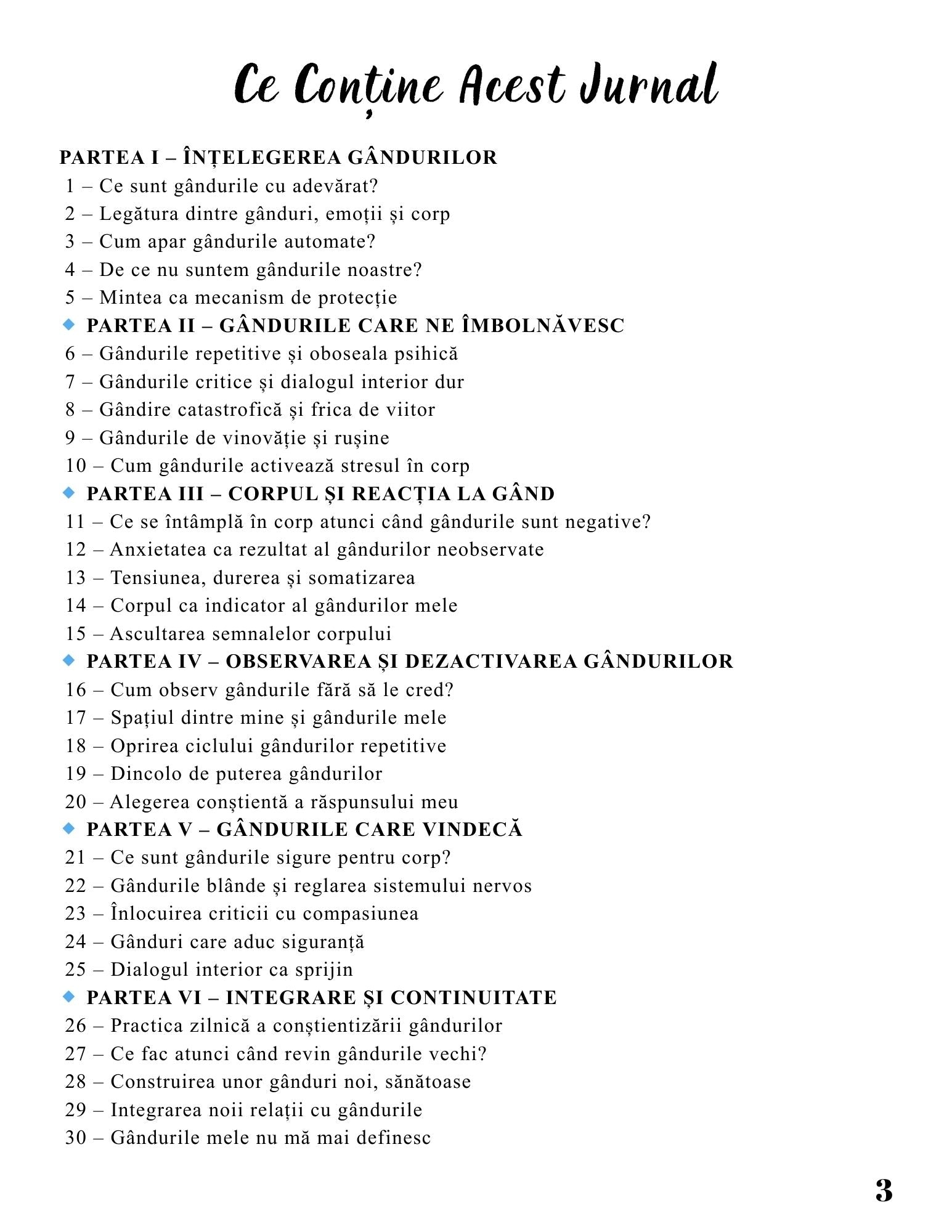 Interior Jurnalul Gândurilor Mele PDF Gândurile Ne Îmbolnăvesc – exerciții practice pentru conștientizarea tiparelor mentale negative și transformarea perspectivei, cotomag.ro