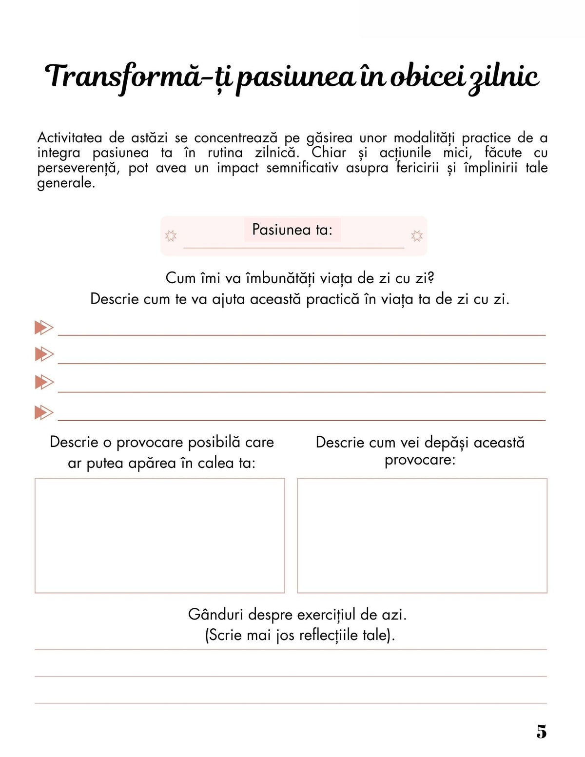 Interior Jurnalul Găsește-ți Pasiunea PDF – exerciții și întrebări pentru transformarea visurilor în planuri concrete, cotomag.ro