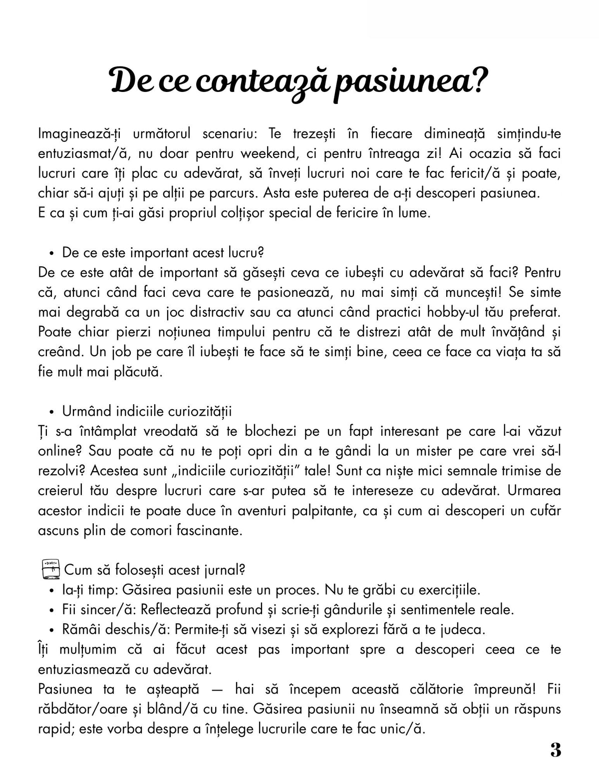 Interior Jurnalul Găsește-ți Pasiunea PDF – exerciții și întrebări pentru transformarea visurilor în planuri concrete, cotomag.ro
