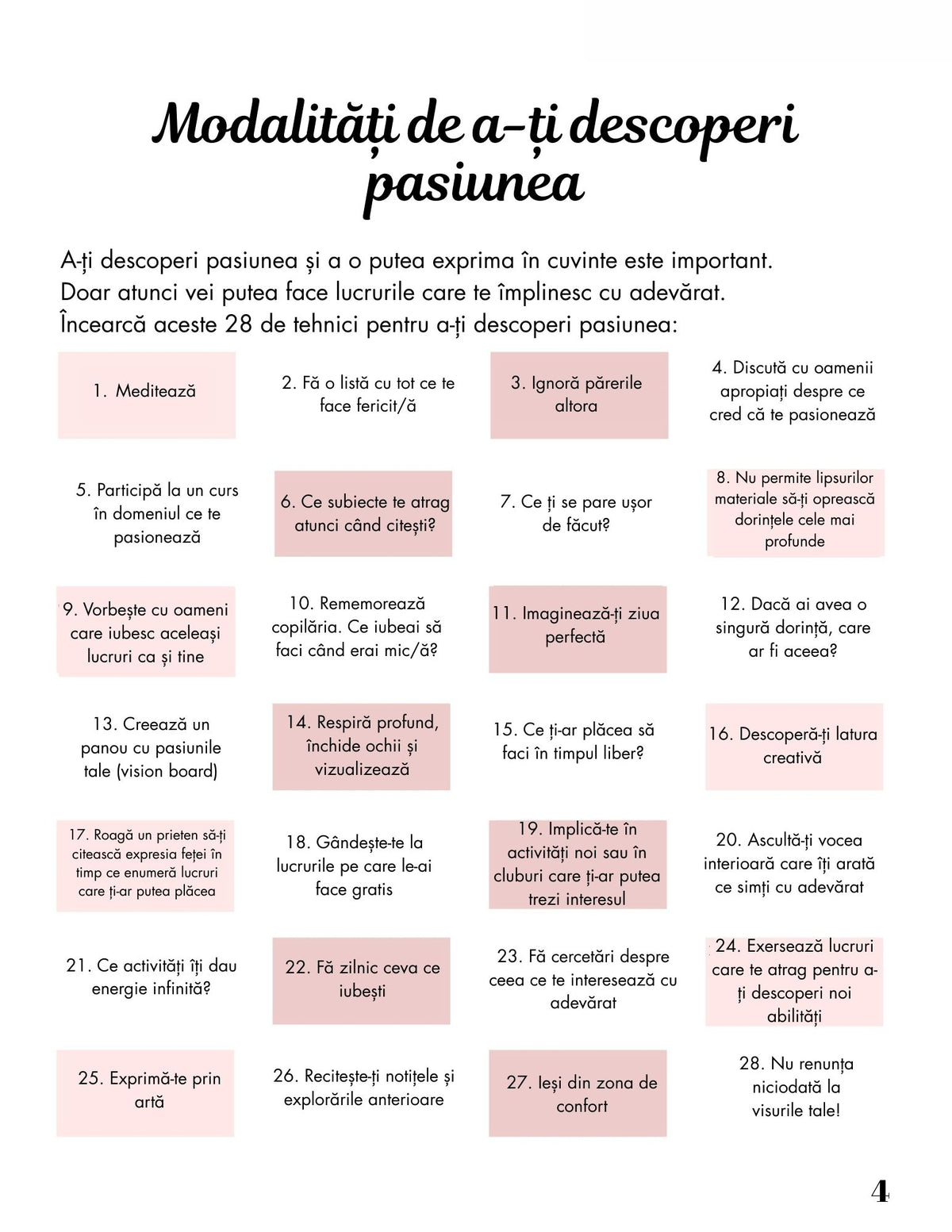 Interior Jurnalul Găsește-ți Pasiunea PDF – exerciții și întrebări pentru transformarea visurilor în planuri concrete, cotomag.ro