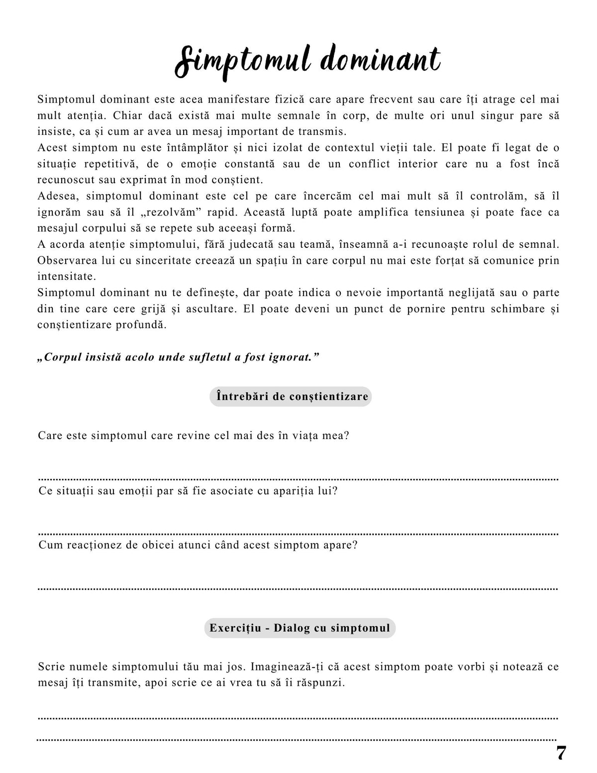 Interior Jurnalul Vindecării Mele PDF Legătura Bolile Fizice – exerciții și întrebări pentru conștientizare emoțională și echilibru, cotomag.ro