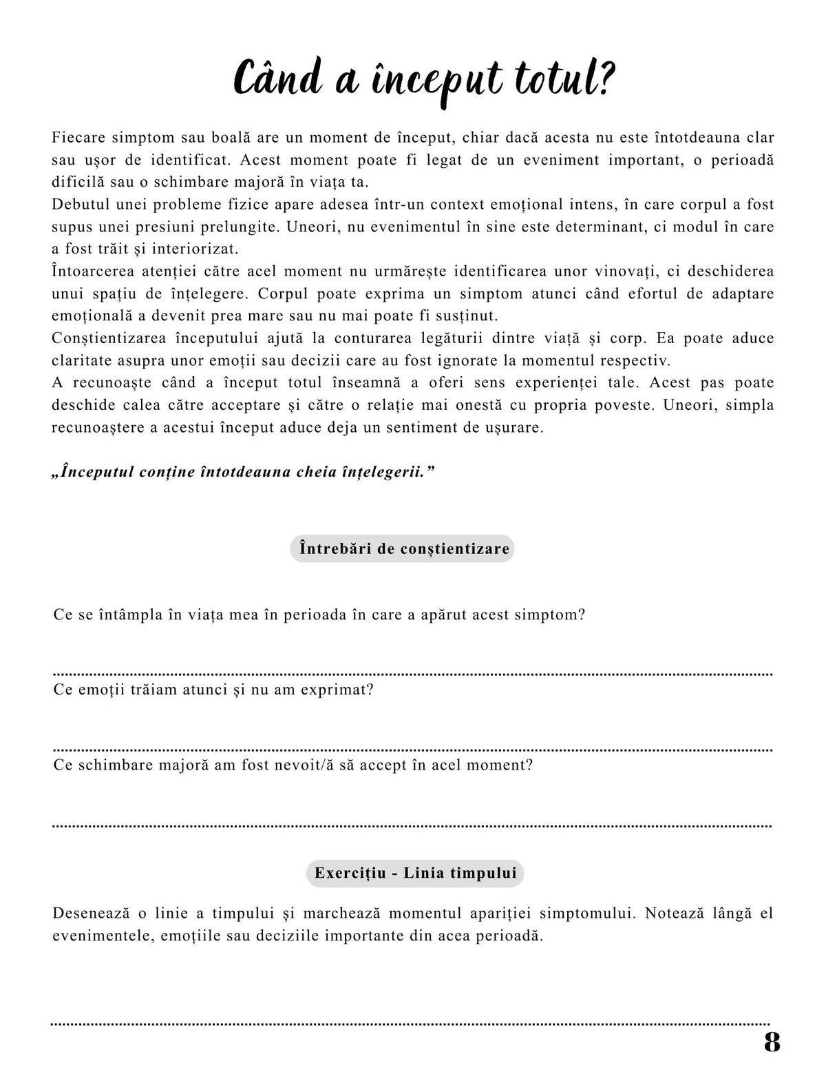 Interior Jurnalul Vindecării Mele PDF Legătura Bolile Fizice – exerciții și întrebări pentru conștientizare emoțională și echilibru, cotomag.ro