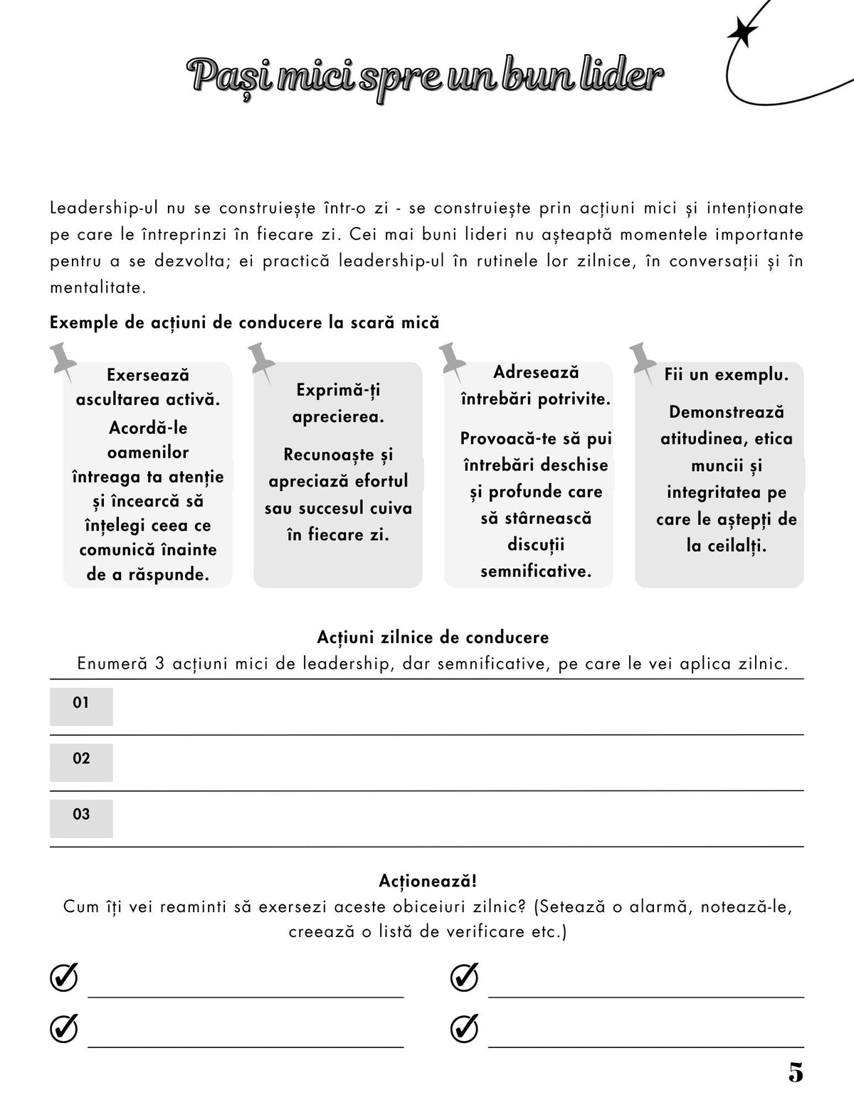 Interior Jurnalul unui Lider Ambițios PDF – exerciții și întrebări pentru dezvoltarea mindset-ului și disciplinei, cotomag.ro
