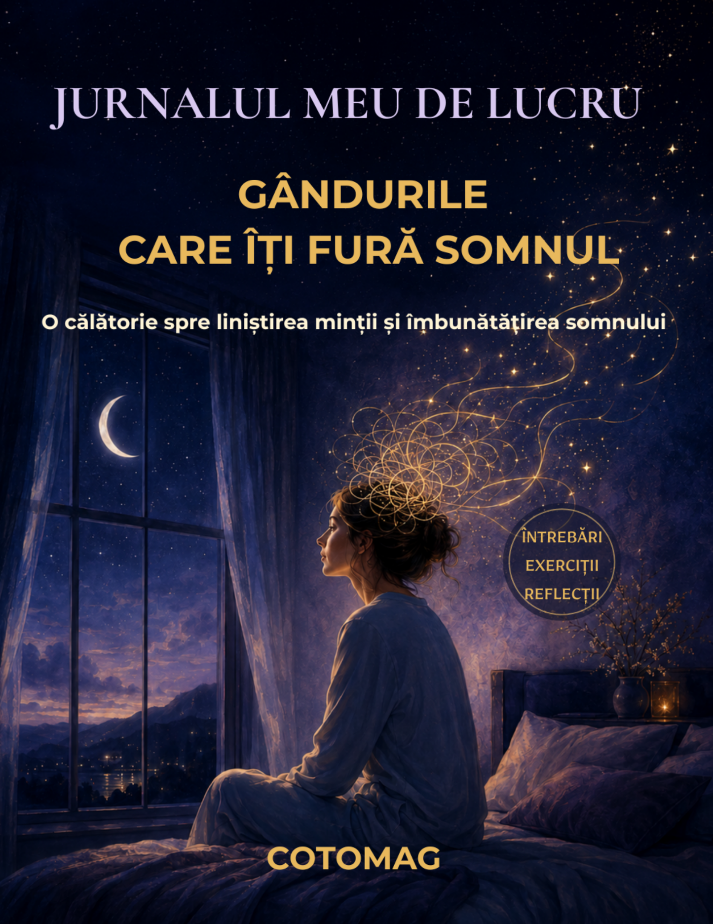Jurnalul Meu de Lucru PDF – Gândurile care îmi fură somnul – O Călătorie spre Liniștirea Minții și Îmbunătățirea Somnului, caiet de lucru digital, cotomag.ro