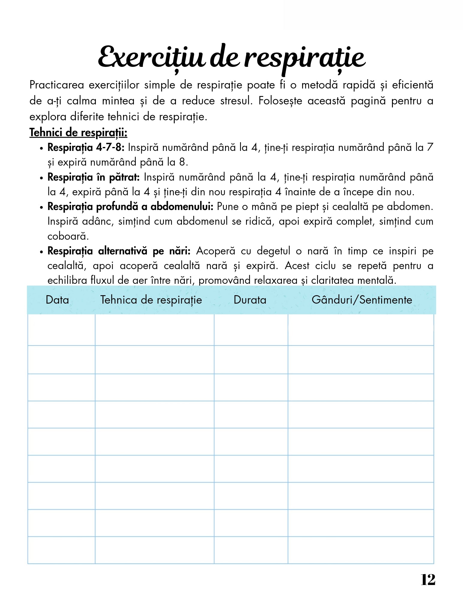 Interior Jurnalul pentru o Minte Liniștită PDF – exerciții și întrebări pentru liniștirea minții și calmare, cotomag.ro