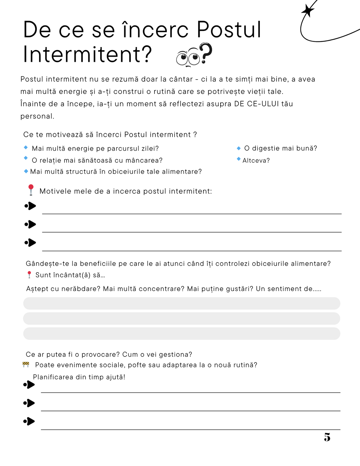 Interior Jurnalul Postului Intermitent PDF – planificare intervale de post și monitorizarea progresului, cotomag.ro