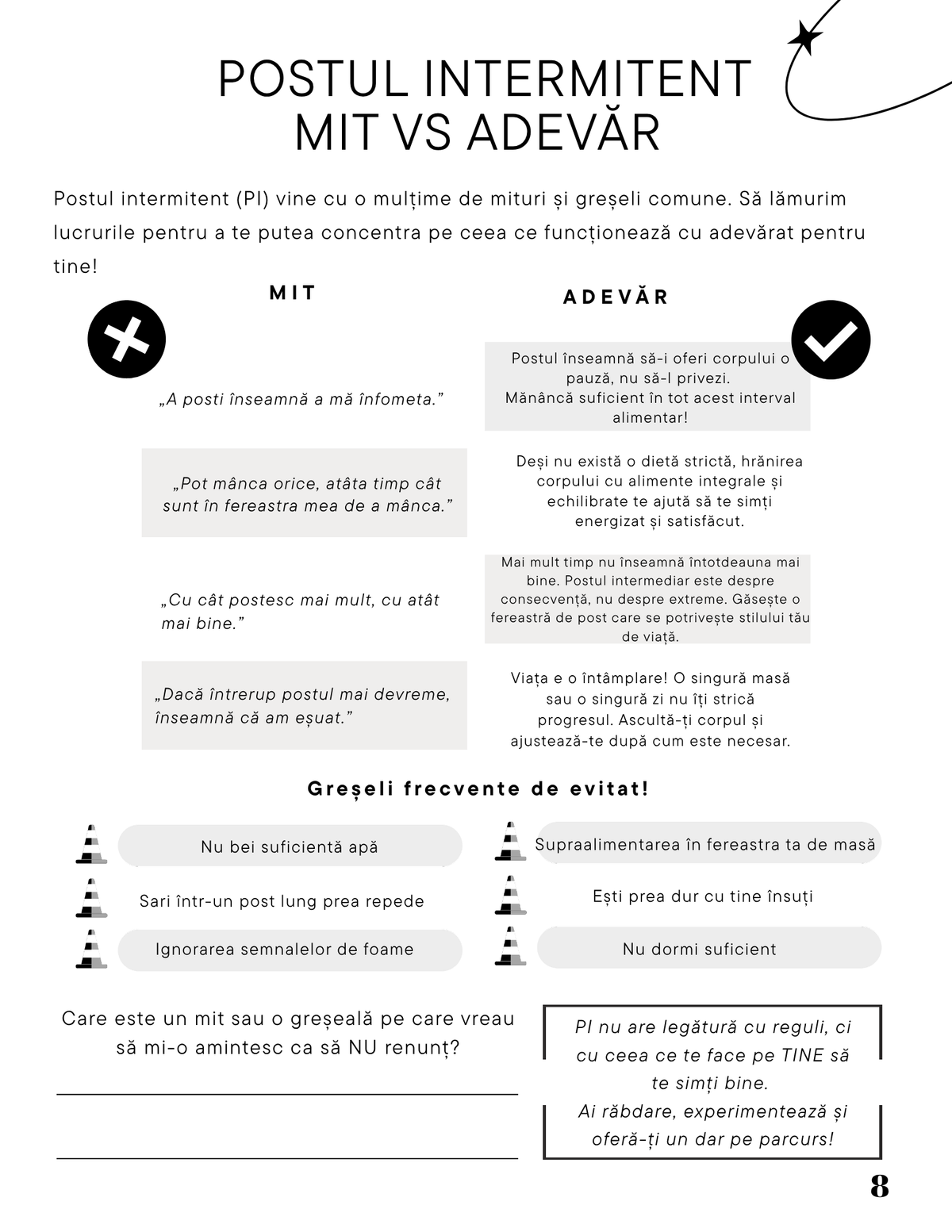 Interior Jurnalul Postului Intermitent PDF – planificare intervale de post și monitorizarea progresului, cotomag.ro