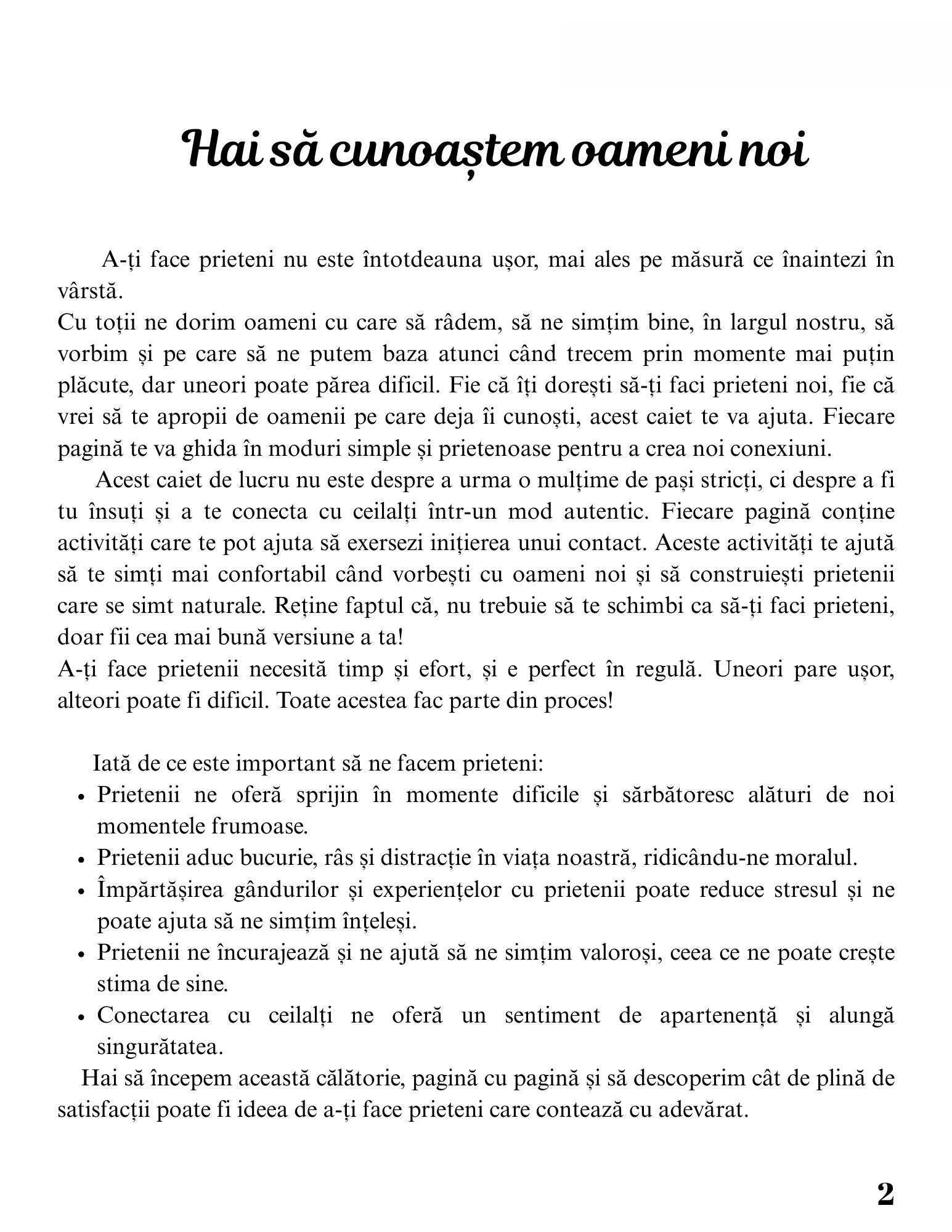 Interior Jurnalul Prieteniei PDF Pași Simpli pentru a Lega Prietenii – exerciții practice pentru crearea conexiunilor autentice și construirea relațiilor sănătoase și echilibrate, cotomag.ro