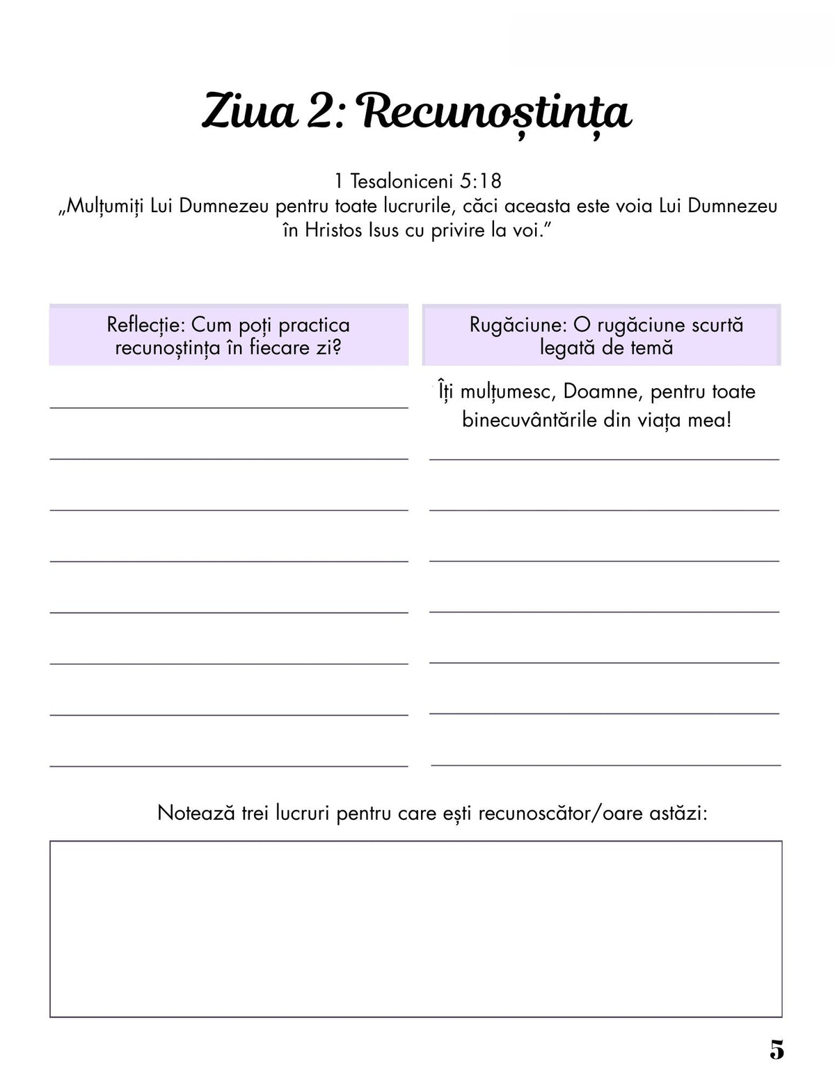 Interior Jurnalul de Rugăciune și de Reflecție PDF 30 de Zile de Har – reflecții zilnice și spațiu pentru rugăciune, cotomag.ro