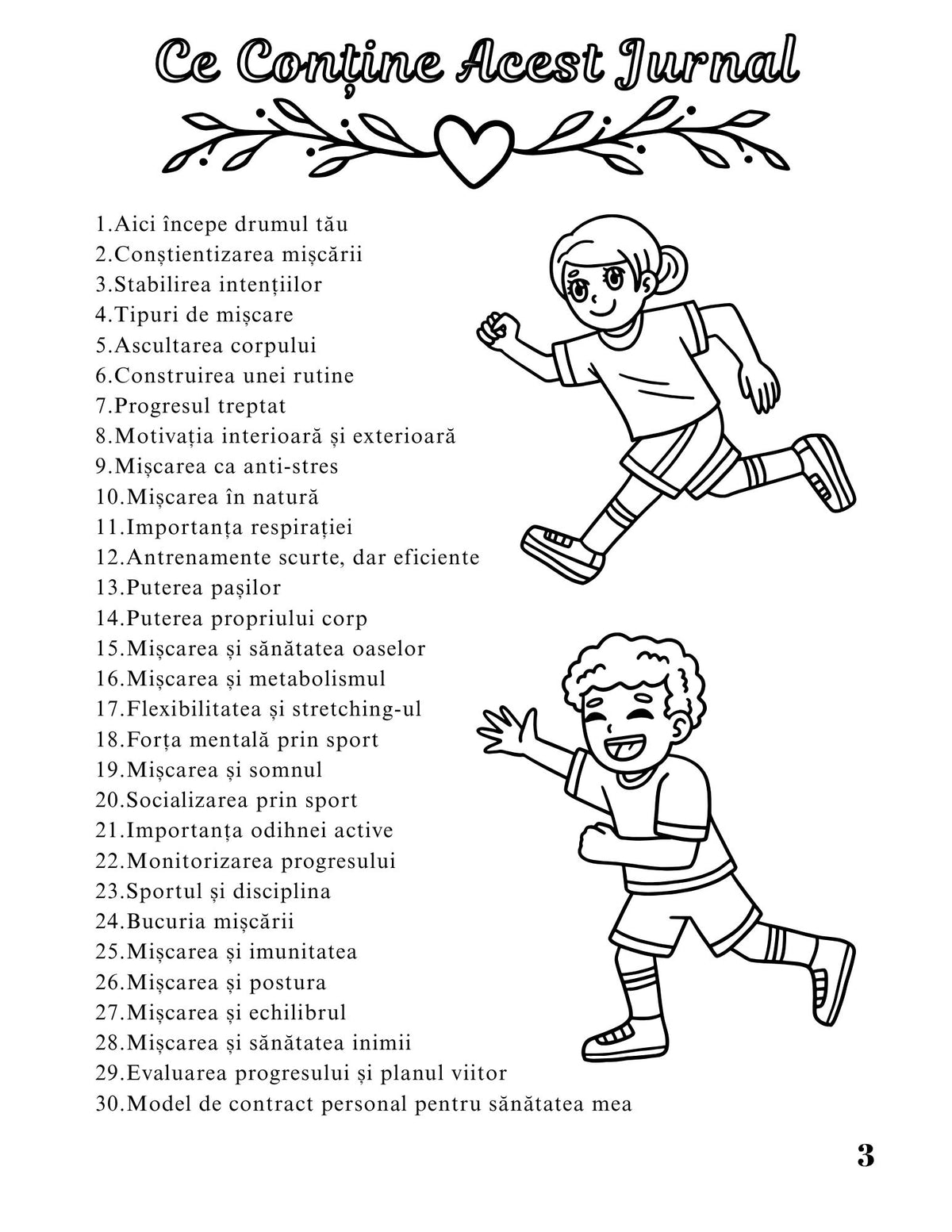 Interior Jurnalul Sănătății Mele PDF Sportul și Mișcarea – exerciții și teme despre construirea unei rutine active și conștientizare corporală, cotomag.ro
