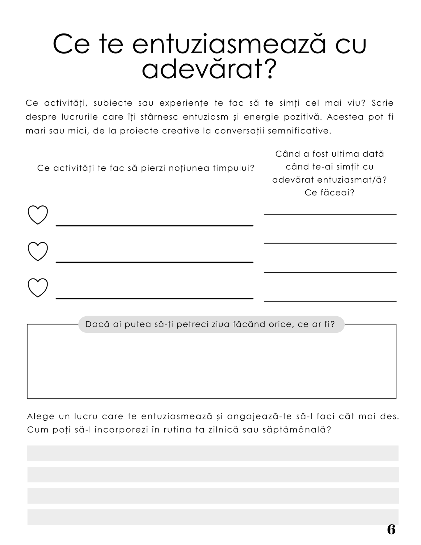 Interior Jurnalul Scopului Tău PDF – exerciții practice pentru descoperirea scopului personal și clarificarea valorilor și direcției în viață, cotomag.ro 
