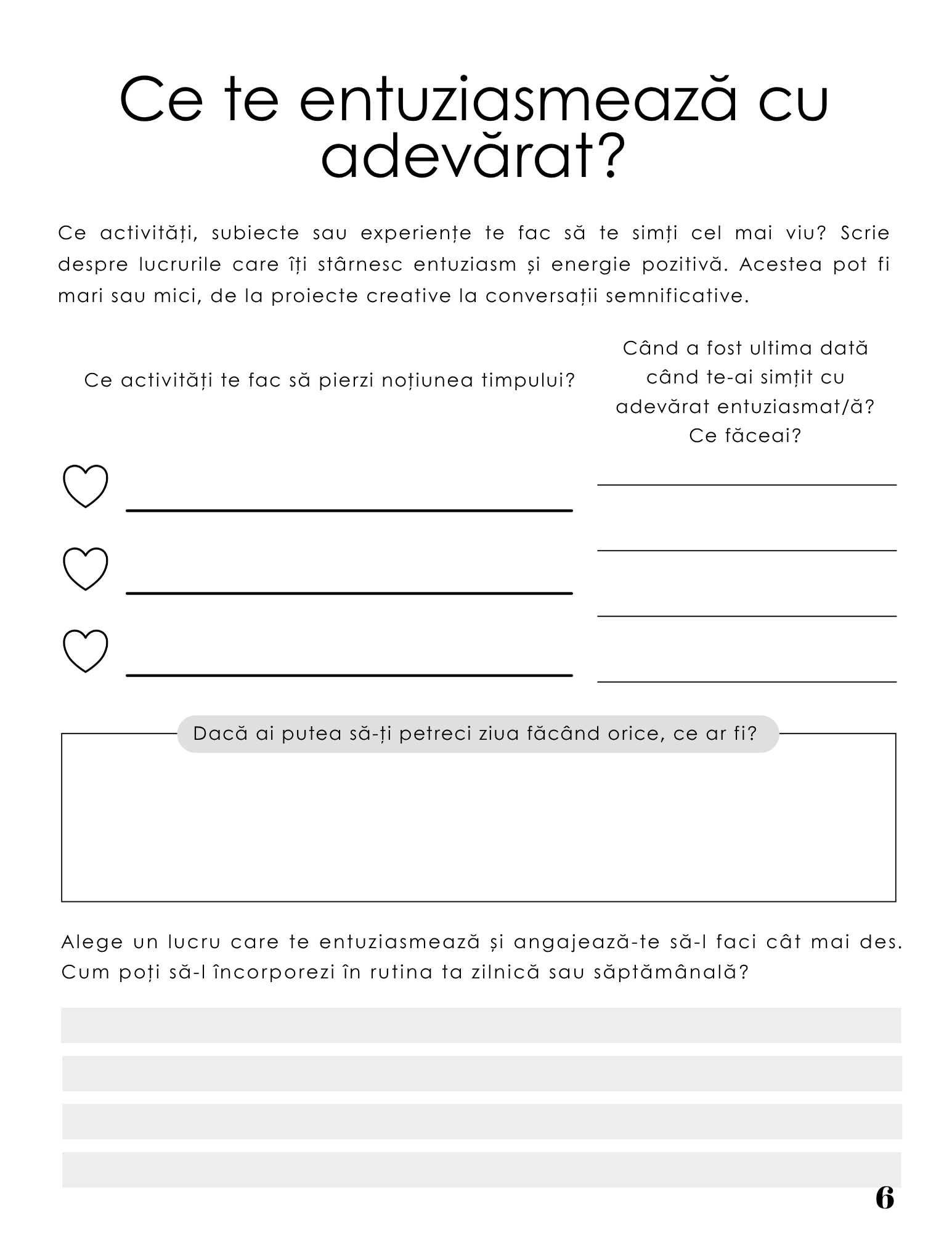 Interior Jurnalul Scopului Tău PDF – exerciții practice pentru descoperirea scopului personal și clarificarea valorilor și direcției în viață, cotomag.ro 