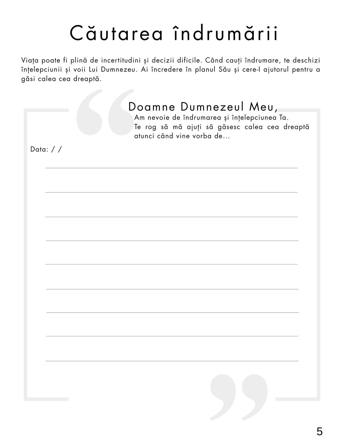 Interior Jurnalul Scrisori de Evlavie către Dumnezeu PDF – pagini pentru scrisori și spațiu de rugăciune, cotomag.ro