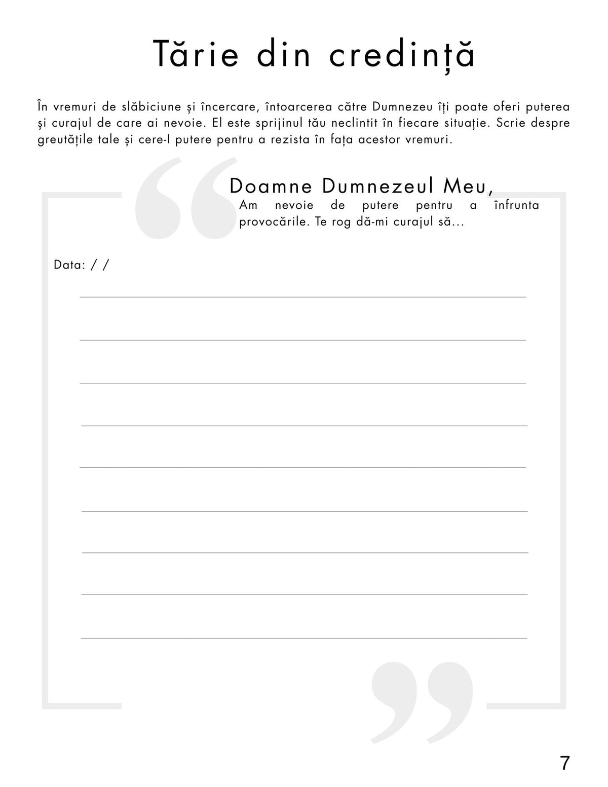 Interior Jurnalul Scrisori de Evlavie către Dumnezeu PDF – pagini pentru scrisori și spațiu de rugăciune, cotomag.ro