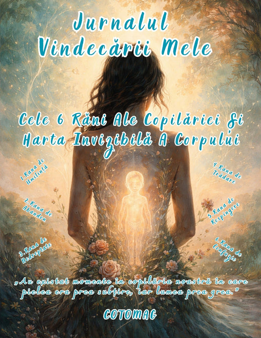 Jurnalul Vindecării Mele PDF – Cele 6 Răni ale Copilăriei și Harta Invizibilă a Corpului, jurnal digital pentru vindecarea rănilor emoționale din copilărie în română, cotomag.ro