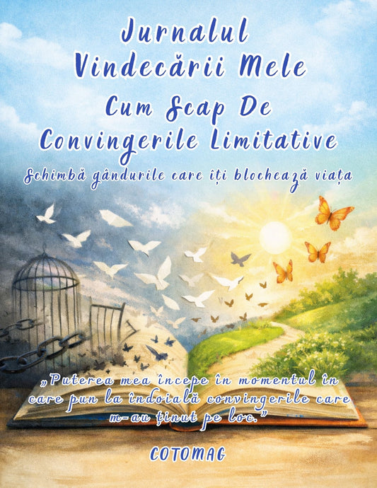 Jurnalul Vindecării Mele PDF – Convingerile Limitative – Schimbă Gândurile Care Îți Blochează Viața, jurnal digital pentru identificarea și transformarea convingerilor limitative în română, cotomag.ro