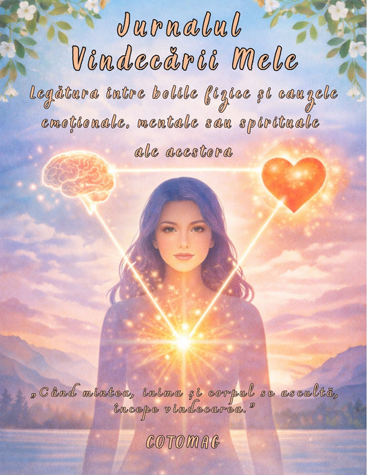 Jurnalul Vindecării Mele PDF – Legătura dintre Bolile Fizice și Cauzele Emoționale, Mentale sau Spirituale, caiet de lucru digital, cotomag.ro