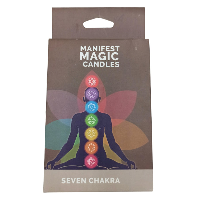 Lumânări Magice Ezoterice – 7 Chakre, set de 7 lumânări ritualice colorate pentru echilibrarea completă a sistemului energetic, cotomag.ro