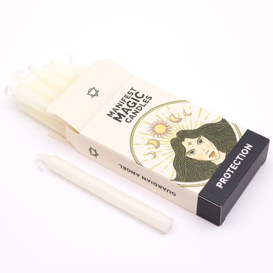 Lumânări Magice Ezoterice Ivory (12 bucăți) – Protecție, lumânări ritualice pentru protecție energetică și purificare, cotomag.ro