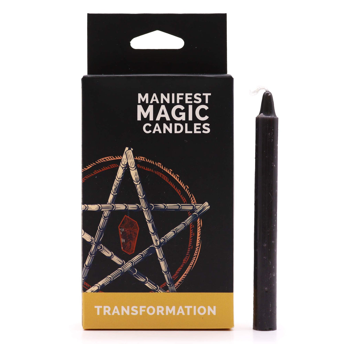 Lumânări Magice Ezoterice Negre (12 bucăți) – Transformare, lumânări ritualice din ceară de soia pentru meditație și ritualuri spirituale, cotomag.ro