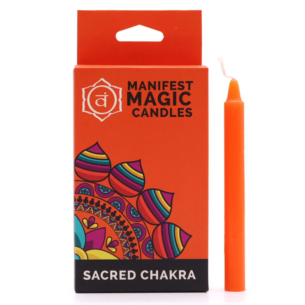 Lumânări Magice Ezoterice Portocalii (12 bucăți) – Chakra Sacră, lumânări ritualice pentru creativitate și energie vitală, cotomag.ro